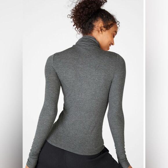 Fabletics Gray Jess Long-Sleeve Ribbed Turtleneck Top Size 2X - Picture 3 of 5